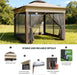 11X11 Pop up Gazebo Tent with Netting,Outdoor Canopy Shelter Easy Setup with Upgrade Wheeled Storage Bag,3 Height Positions& Water-Resistant for Family Patio & Garden Use (Khaki)
