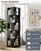 5-Tier Rotating Bookshelf Tower, 360° Spinning Modern Book Storage Bookcase, Stable Display Corner Book Shelf for Kids Room, Living Room, Bedroom, Home Office, Black