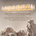 Alabaster Chandelier, 58 Inch Modern Rectangular Chandelier for Dining Room, Dimmable Linear Chandeliers for Kitchen Island, Natural Spanish Marble Stone Chandeliers for Dining Table, Living Room