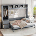 FullSize Murphy Wall Bed BuiltInCloset Drawers Gray