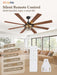 65 Inch Ceiling Fans with Lights, Farmhouse Ceiling Fan with Lights and Remote, Dual Finish 8 Blades Black Caged Rustic Ceiling Fans with 6 Speed Reversible Motor for Indoor/Covered Outdoor