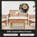 Outdoor Wood Sofa Set Patio Conversation Sets Acacia Patio Sofas Set with Thick and Soft Cushions Easy to Assemble Patio Furniture Set Natural Acacia Wood Compact and Sturdy Design Furniture Set