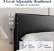 Queen Bed Frame with Adjustable Headboard, Faux Leather Platform Bed with Wood Slats, Heavy Duty Mattress Foundation, No Box Spring Needed, Noise-Free, Easy Assembly, Black