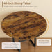 Round Dining Table Set for 4, 5-Piece Kitchen Table and Chairs with Storage Shelf, Circle Dinner Table Set with Wooden Tabletop & Metal Legs, for Kitchen & Dining Room, Rustic Brown and Black