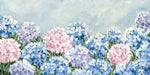 Blue Pink Hydrangea Canvas Wall Art - Large Giclee Floral Canvas Prints, Abstract Flower Wall Decor, Farmhouse Coastal Botanical Wall Art for Living Room Bedroom Bathroom Kitchen Office, Ready to Hang (Hydrangea, 20X40Inch)