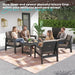 Domi 4 Pieces HDPE Patio Furniture Set, Outdoor Sofa outside Couch Set
