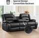 Faux Leather Manual Recliner Sofa Set, Loveseat Reclining Sofa and 3 Seat Recliner Sofa, Couch Set for Living Room, Bedroom, Meeting Room, Black(Loveseat+Sofa)