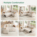 Beige Modular Sleeper Sectional Sofa With StorageBin