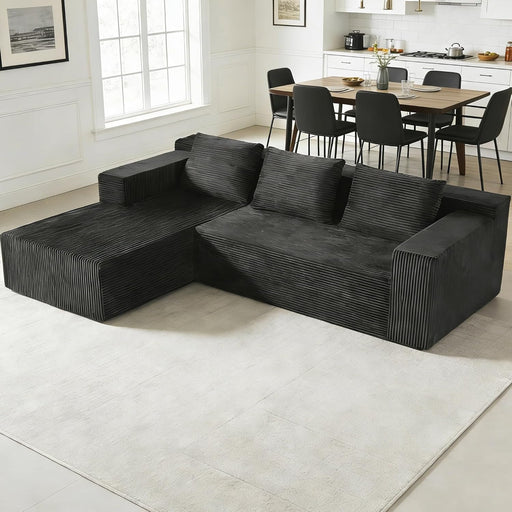 103-Inch UltraCorduroy Sectional Sofa With Left Chaise