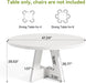 round Dining Table for 4-6 People, 47 Inches White Circle Dinner Kitchen Dining Room Table with Wooden Pedestal Base for Kitchen, Living Room