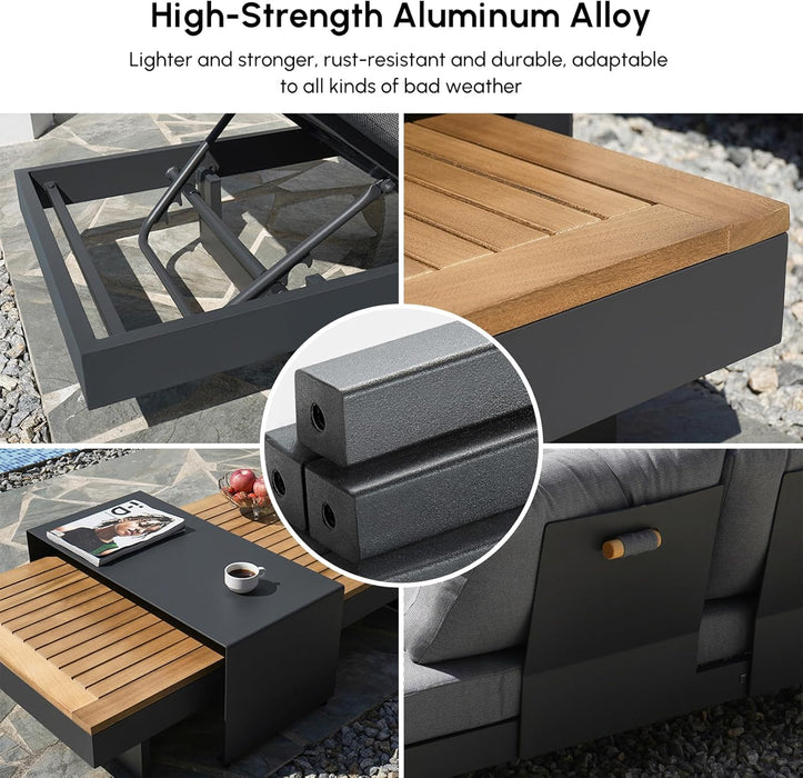 Outdoor Conversation Sets, Teak & Aluminum Modular Patio Furniture