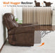 Power Wall Hugger Recliner Chair for Small Space RV Living Room, USB & USB-C Charging Ports, Modern Rolled Arm Recliner, Faux Leather PR630 (Dark Brown, Medium)