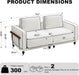 80 Inches Cloudlike Loveseat Sofa White Upholstered