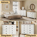 Farmhouse White Dresser for Bedroom, 8 Drawers Dresser