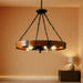 23.6 Inch Wood Wagon Wheel Chandelier 4-Light Farmhouse Chandelier
