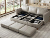 Faux Leather Modular Sectional Sleeper Sofa Storage