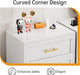 White Tall ChestOfDrawers Curved Corner StorageCabinet