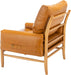 Mid-Century Arm Chair Caramel PU Leather Upholstery