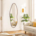 Irregular Full Length Mirror 64"X21", Cloud-Shaped Full Body Mirror Walnut