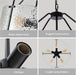 Black Handcrafted Glass Drum Chandelier 20in Fixture