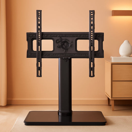 Tabletop TV Stand, Universal TV Stand for 23–60 Inch LCD/LED/OLED Tvs, Height-Adjustable TV Stand with Tempered Glass Base & Cable Management, VESA 400X400Mm, PGTVS02