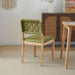 Sage Green Woven Wooden Dining Chairs Set of 4,Armless Mid Century Modern Desk Chairs with Rivet&Foot Pegs,Upholstered Farmhouse Comfy Chair No Wheels for Dining Room,Living Room,Oak,Suede