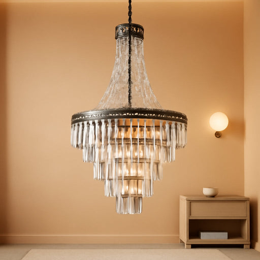 French Empire Crystal Chandelier 11 Lights 24By42Inches