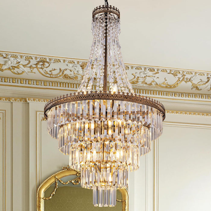 French Empire Crystal Chandelier 11 Lights 24By42Inches
