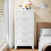 White Tall ChestOfDrawers Curved Corner StorageCabinet