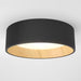 Alton 13 In. 1-Light Modern Black and Wood Integrated LED 3 CCT Flush Mount Ceiling Light Fixture for Kitchen or Bedroom