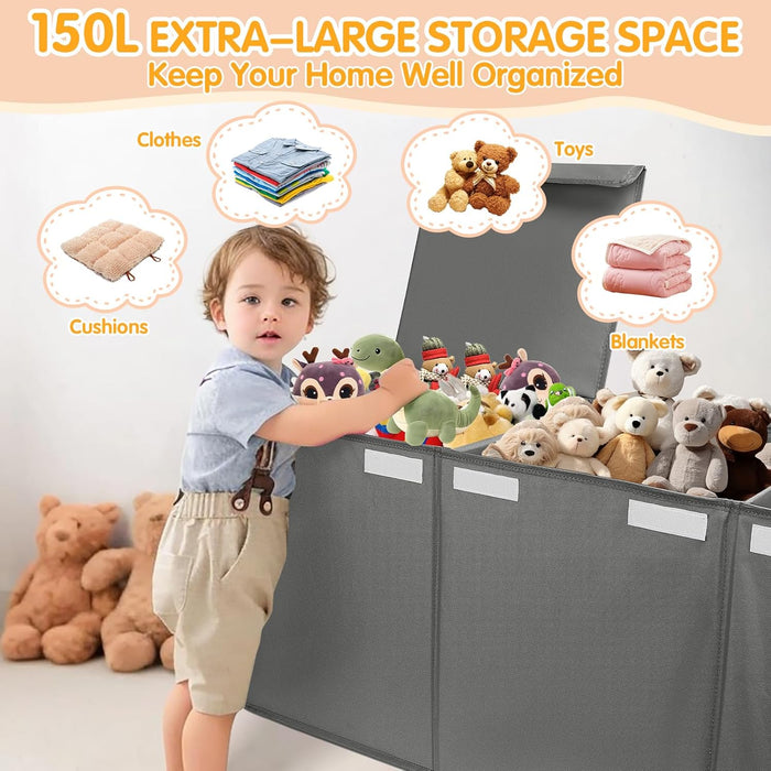Oversized Toy Chest 50x15x12 Collapsible Mesh Pockets