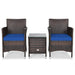 3 Pieces Ergonomic Wicker Patio Conversation Set