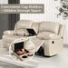 3PC Faux Leather Reclining Couch Set, Living Room Furniture Set, Sofa, Loveseat, Glider, 8018 Multiple Colors (Beige, Sofa+Loveseat+Chair)