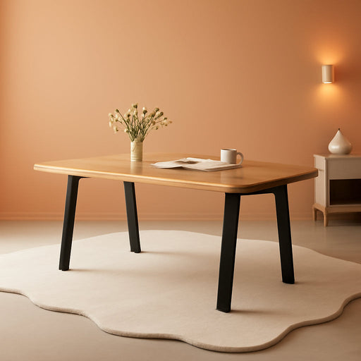 Modern 47.2"-63" Extendable Rectangular Dining Room Table, Walnut | Removable Extension Leaf, Durable MDF Tabletop, Accommodates 4-8 Guests, Great for Dining Room Small Kitchen & Dinner Spaces