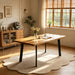 Modern 47.2"-63" Extendable Rectangular Dining Room Table, Walnut | Removable Extension Leaf, Durable MDF Tabletop, Accommodates 4-8 Guests, Great for Dining Room Small Kitchen & Dinner Spaces