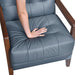 Blue Premium Genuine Leather Tufted Upholstered Chair