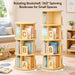 Rotating Bookshelf, 360° Spinning Bookcase for Small Spaces, Floor Standing Wooden Book Organizer, Narrow Corner Shelf for Bedroom, Study Room(3 Tier)