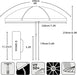 8 Feet Large Beach Umbrella with Sand Anchor Heavy Duty High Wind Portable Outdoor Umbrellas UV 50+ Protection Air Vent Tilt Patio Garden Pool