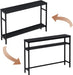 Narrow Console Table, 47 Inch Sofa Table with Adjustable Shelf, 2-Tier Long Skinny Table for Hallway, Entryway, Living Room, Foyer, Black