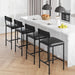 Bar Stools Set of 4, Kitchen Counter Height Chairs, 25.5 Inches Upholstered Black Barstools with Back, Bar Height Chairs for Counter Bar, Island, Easy Assembly
