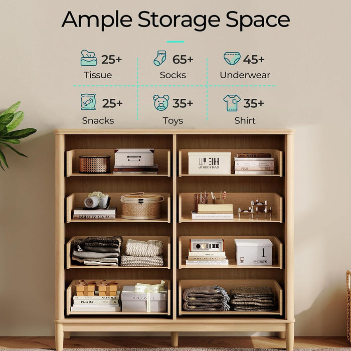 Oak 54Inch UltraLarge Handcrafted Rattan Dresser Cabinet