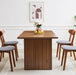 55 In–71 in Extendable Rectangular Dining Table for 4–6, Modern Farmhouse Expandable Kitchen Table with Carved Line Base, Wooden Dinner Table for Kitchen Living Room Home Office (Walnut)
