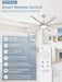 72 Inch Ceiling Fans with Lights, Indoor/Outdoor Industrial Ceiling Fan with 8 Aluminum Reversible Blade, Quiet DC Motor, 3Cct&6-Speed Remote Control, Damp Rated for Living Room/Garage/Gazebo
