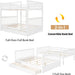 Wood Bunk Bed with Drawers,Convertible Bunk Bed with Ladders and Two Storage Drawers,Solid Wood Detachable Bed Frame with Ladders,Full over Full,White
