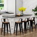 Metal Bar Stools Set of 4 Black Counter Stools with Back 26"