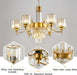 7-Light Modern Large Crystal Chandelier Gold Adjustable Hanging Pendant Light Vintage Farmhouse Ceiling Light Fixture for Living Room Dining Room Bedroom Foyer Entryway Staircase