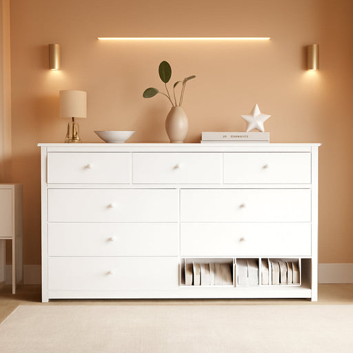 Queen Murphy Bed with Storage Drawer and Charging Station, Cabinet Bed, Farmhouse Murphy Cabinet with Foldable Panel, Noisy Free, for Guest Bedroom, Living Room, White+White Panel