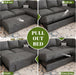 108 Inch Modular Sectional Sleeper Sofa CharcoalGrey