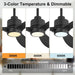48" Outdoor Ceiling Fans with Lights, Wet Rated Waterproof Indoor Ceiling Fan with Remote, 3 ABS Blades Modern Ceiling Fan, 3CCT, Quiet 6-Speed DC Motor, for Porch Patio Bathroom, Black