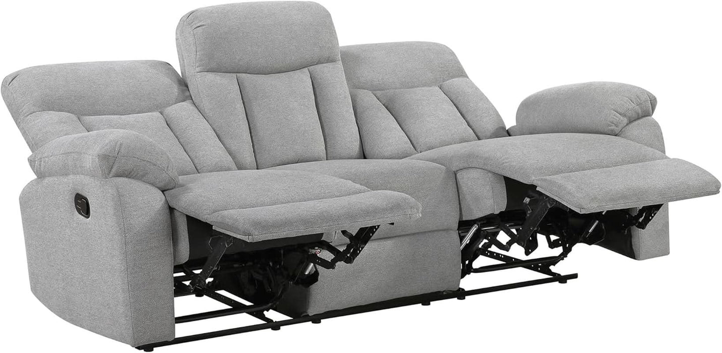 Mnul Double Recliner Couch for Living Room, Chenille Fbric Upholstered Reclining Sof, Home Theter Seting, Esy ssembly, Recliner Couch, Gry